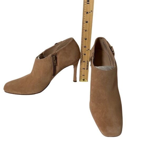 NWT 27 EDIT Penny Square Toe Stiletto Ankle Boots Women's Size 7.5 Wide Taupe - Picture 5 of 8